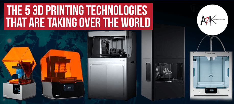 The 5 3D Printing Technologies that are taking over the world
